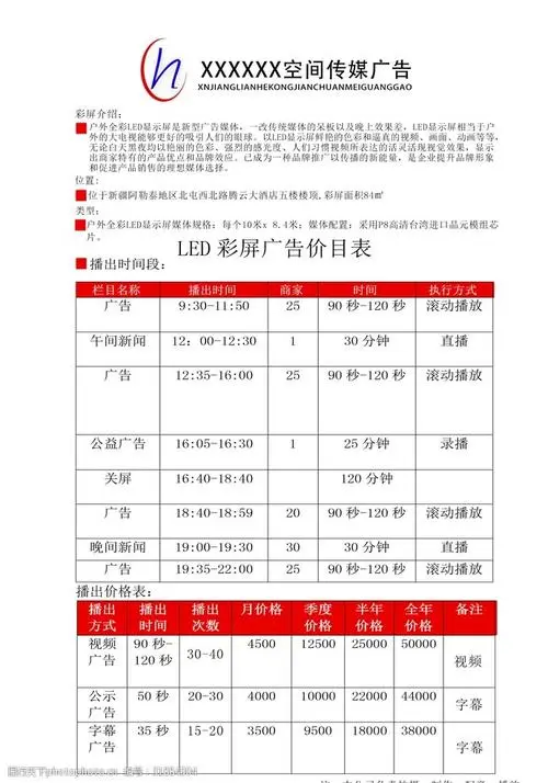 led大屏投放广告费用（LED大屏幕广告投放预算）